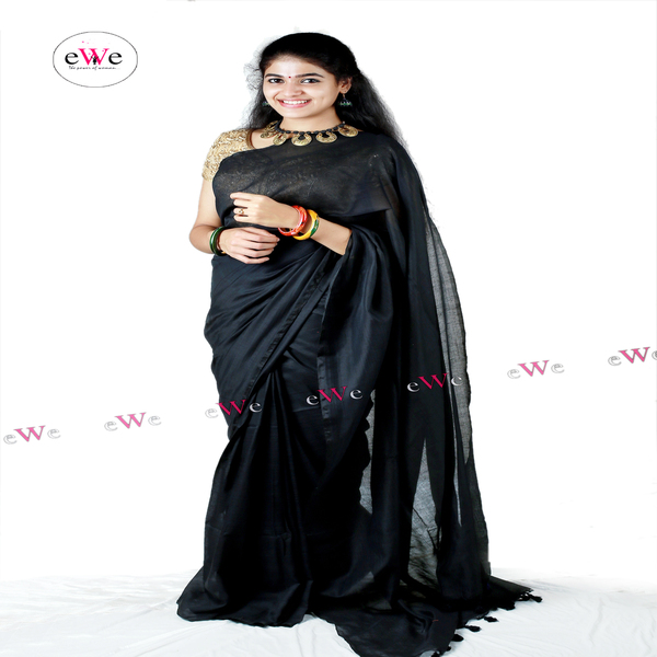 eWe - The Handloom Store+Khadi Plain Saree